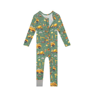 Bamboo Convertible Footie Romper - Crawford (Construction Vehicles) Posh Peanut