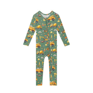 Bamboo Convertible Footie Romper - Crawford (Construction Vehicles) Baby & Toddler Sleepwear