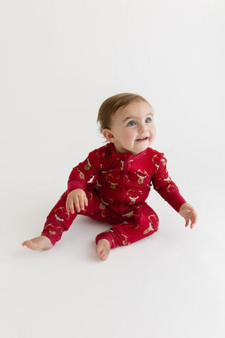 Posh Peanut Bamboo Convertible Footie Romper - Dash (Deer)