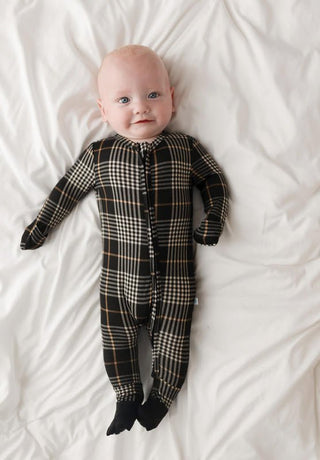 Posh Peanut Bamboo Convertible Footie Romper - Sanders (Plaids)