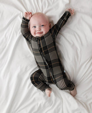 Posh Peanut Bamboo Convertible Footie Romper - Sanders (Plaids)