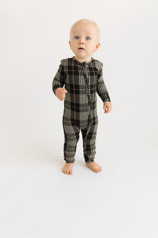 Posh Peanut Bamboo Convertible Footie Romper - Sanders (Plaids)