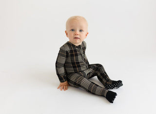 Posh Peanut Bamboo Convertible Footie Romper - Sanders (Plaids)