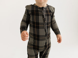 Posh Peanut Bamboo Convertible Footie Romper - Sanders (Plaids)