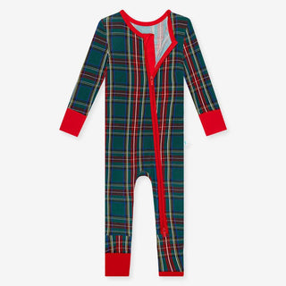 Posh Peanut Bamboo Convertible Footie Romper - Tartan Plaid