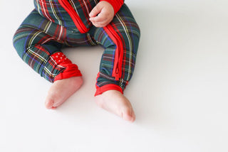 Posh Peanut Bamboo Convertible Footie Romper - Tartan Plaid