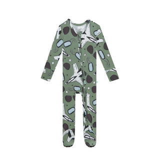 Bamboo Footie with Zipper - Airman (Jets) Baby & Toddler Sleepwear