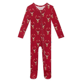 Posh Peanut Bamboo Footie with Zipper - Dash (Deer)