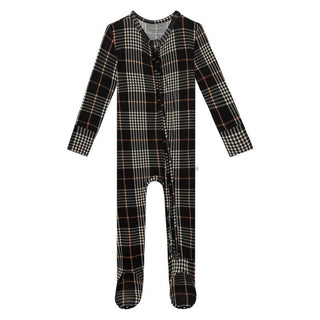 Posh Peanut Bamboo Footie with Zipper - Sanders (Plaids)