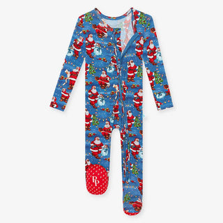 Bamboo Footie with Zipper - Santa Clause Baby & Toddler Sleepwear