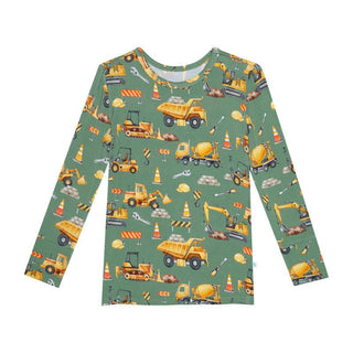 Posh Peanut Bamboo Long Sleeve Pajama Set - Crawford (Construction Vehicles)