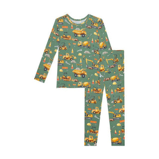 Posh Peanut Bamboo Long Sleeve Pajama Set - Crawford (Construction Vehicles)