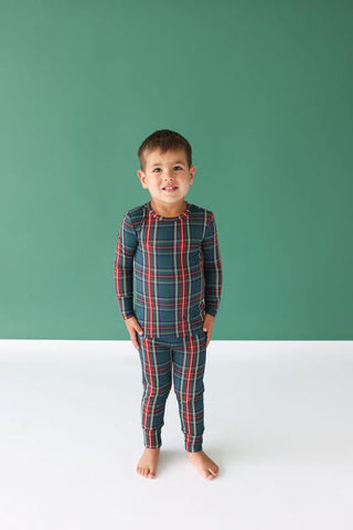 Posh Peanut Bamboo Long Sleeve Pajama Set - Tartan Plaid