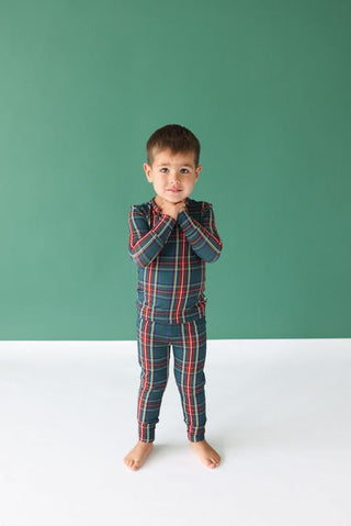 Posh Peanut Bamboo Long Sleeve Pajama Set - Tartan Plaid