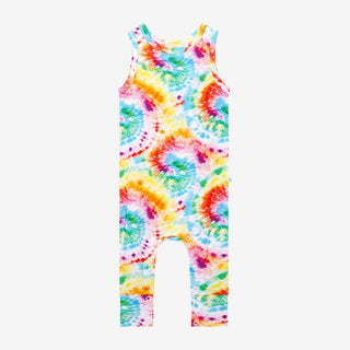 Posh Peanut Basic Racerback Romper - Totally Tie Dye