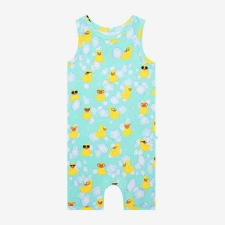 Boy's Bamboo Basic Racerback Short Length Romper - Ducky (Ducks) Baby One-Pieces