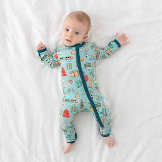 Boy's Bamboo Convertible Footie Romper - Around the World Posh Peanut