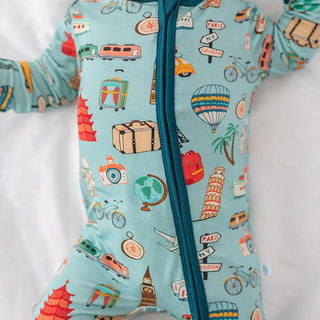 Boy's Bamboo Convertible Footie Romper - Around the World Posh Peanut