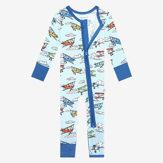 Boy's Convertible Footie Romper - Flyer (Biplanes) Baby & Toddler Sleepwear