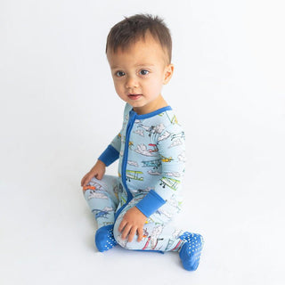 Boy's Convertible Footie Romper - Flyer (Biplanes) Baby & Toddler Sleepwear