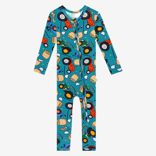 Boy's Bamboo Convertible Footie Romper - Roberts (Trucks) Baby & Toddler Sleepwear