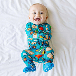 Boy's Bamboo Convertible Footie Romper - Roberts (Trucks) Baby & Toddler Sleepwear