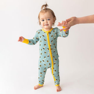 Posh Peanut Boy's Convertible Footie Romper - Spring Bee