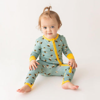 Posh Peanut Boy's Convertible Footie Romper - Spring Bee