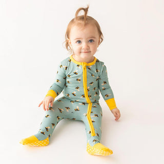 Posh Peanut Boy's Convertible Footie Romper - Spring Bee