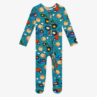 Boy's Bamboo Footie with Zipper - Roberts (Trucks) Baby & Toddler Sleepwear