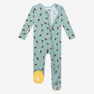 Boy's Bamboo Footie with Zipper - Spring Bee Baby & Toddler Sleepwear