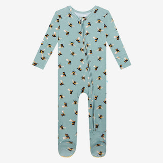 Boy's Bamboo Footie with Zipper - Spring Bee Baby & Toddler Sleepwear