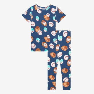 Posh Peanut Boys Short Sleeve Pajama Set - Homer Baseball | These Sleepies provide comfort and delightful designs for joyful bedtimes.