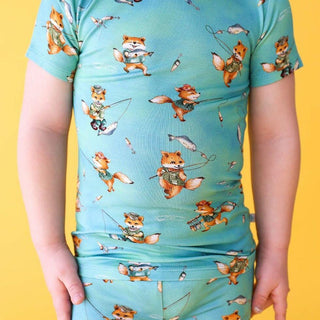 Posh Peanut Boys Short Sleeve Pajama Set with Shorts - Arlo Foxes