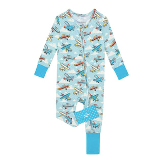 Bamboo Convertible Footie Romper - Posh Planes