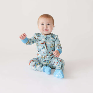 Bamboo Convertible Footie Romper - Posh Planes