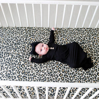 Bamboo Crib Sheet - Lana Leopard Tan Bed Sheets