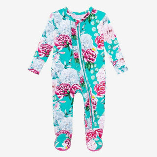 Posh Peanut Footie Ruffled Zippered One Piece for Girls - Eloise