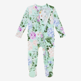 Posh Peanut Footie Ruffled Zippered One Piece for Girls - Erin