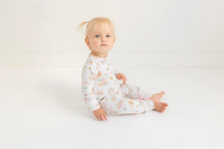 Posh Peanut Girl's Bamboo Convertible Footie Romper - Clemence (Floral)