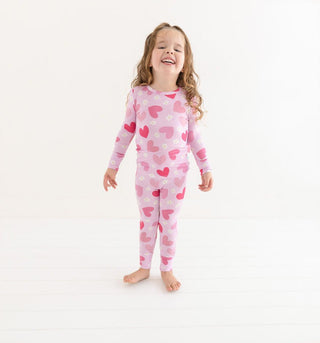 Posh Peanut Girl's Bamboo Long Sleeve Pajama Set - Daisy Love 