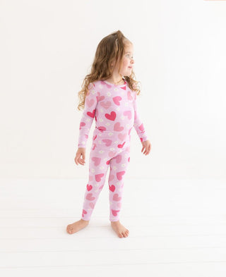 Posh Peanut Girl's Bamboo Long Sleeve Pajama Set - Daisy Love 