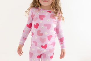 Posh Peanut Girl's Bamboo Long Sleeve Pajama Set - Daisy Love 