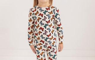 Girl's Bamboo Long Sleeve Pajama Set - Larisa (Butterflies) Baby & Toddler Sleepwear