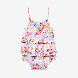 Girl's Bamboo Basic Ruffled Spaghetti Romper - Bellamy (Floral) Baby One-Pieces