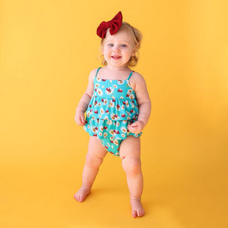 Girl's Bamboo Basic Ruffled Spaghetti Romper - Ladybug Baby One-Pieces