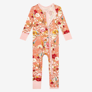 Girl's Bamboo Convertible Footie Romper - Celia (Floral) Posh Peanut