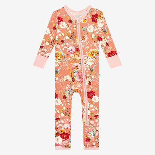 Girl's Bamboo Convertible Footie Romper - Celia (Floral) Posh Peanut