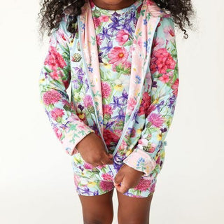 Girl's Bamboo Long Sleeve Reversible Jacket - Hadley (Floral) Posh Peanut