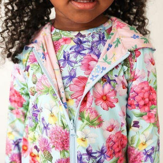 Girl's Bamboo Long Sleeve Reversible Jacket - Hadley (Floral) Posh Peanut